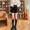 Pantalones cortos de lana para mujer 2026, nuevo estilo otoño/invierno, engrosados, de cintura alta, adelgazantes, para usar por fuera, de corte A, pierna ancha, pantalones casuales bootcut