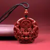 Cristal de Cinábrio Cru Areia Moeda dos Cinco Imperadores Pingente de Cabacinha Pixiu Colar de Cristal Banhado a Ouro Pingente Atacado Dropshipping