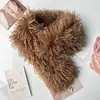 Novo Estilo de Inverno Cachecol Magnético de Lã de Cordeiro Sintética, Cachecol de Pelúcia Liso, Proteção para o Pescoço, Espessado e Quente, Cachecol de Pescoço Peludo Dupla Face