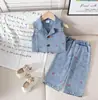 Conjunto de Mezclilla sin Mangas con Nuevo Estampado Floral de Yaya Xia, Ropa Casual de Moda para Niñas Estilo Europeo y Americano, Venta Directa del Fabricante
