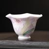 Taza Maestra de Lirio Morado Tallada Pintada a Mano Taza de Té de Cerámica Taza de Té para el Hogar Juego de Té Kung Fu Taza de Té Taza de Flor