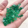 Pendientes de Aro Ovalados para Manualidades con Incrustaciones de Ágata, Base Plana, Anillo Natural Verde Sin Agujero, Colgante Jinhua