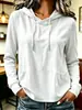 Sudadera casual con capucha y cordón para mujer, multicolor, holgada, de otoño e invierno, europea y americana, con doble bolsillo