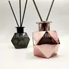 Atacado Frasco de Aromaterapia Sem Chama 200ml Frasco de Aromaterapia Frasco de Vidro Galvanizado Difusor de Rattan Vaso Multifacetado Fragrância