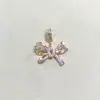 Alta retención de color diy accesorios de cristal colgante de copo de nieve cadena pulsera deslizante de terraplén de mariposa collar accesorios de cuerda hechos a mano