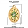 Colgante de Acero Inoxidable con Corazón de Mamá Incrustado de Diamantes DIY para Mujer Estrella de Ocho Puntas Número 15 Collar Pulsera Colgante de Joyería de Acero de Titanio