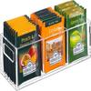 Caja de almacenamiento acrílica para bolsitas de té de venta caliente transfronteriza con asa, caja de condimentos de tres compartimentos, clasificador de bolsitas de azúcar, almacenamiento de bolsitas de café