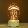 Lámpara de Noche Creativa de Medusa 3D DIY Luminosa Moderna Mesa de Noche Dormitorio Romántico Sueño Venta al por Mayor Transfronteriza Lámpara LED