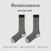Calcetines Originales Renacentistas para Mujer, Calcetines de Media Pantorrilla Otoño e Invierno, Calcetines Holgados de Punto Grueso Sin Costuras, Calcetines de Algodón de Color Sólido para Niñas
