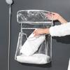 Bolsa de Higiene Pessoal Transparente à Prova d'Água para Pendurar no Banheiro Bolsa de Armazenamento para Roupas Penduradas e Toalhas Saco Anti-Poeira para Roupa Íntima de Dormitório de Estudante