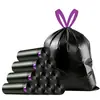 Bolsas de Basura Negras con Cordón para Uso Doméstico, Tamaño Grande, Engrosadas, Bolsas de Plástico Extra Grandes para Residuos de Cocina, Alta Capacidad
