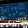 Papel tapiz de fondo con tecnología metálica y circuitos estéreo 3D para empresas de informática, recepciones de cibercafés y salas de deportes electrónicos, estilo industrial.