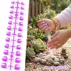 Unhas Postiças Infantis de 24 Peças Estilo Francês Modernas para Comércio Exterior com Tiras de Extensão e Decoração