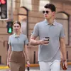 Nueva versión coreana de ropa de trabajo de verano camiseta clase de bricolaje ropa manga corta color liso de alta gama camisa POLO camiseta de trabajo publicidad deportiva