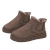 Botas de Nieve de Gran Tamaño para Mujer de Comercio Exterior Transfronterizo, Color Sólido para Otoño e Invierno, Suela Plana, Forradas de Felpa, Engrosadas, Cálidas, de Poner, Botas de Algodón