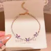 Pulsera Colgante Mariposa de Circonita Super Brillante Lujo Ligero Moda de Alta Gama Exquisito Anillo de Mano Dulce Versátil Nicho Joyería de Mano para Mujeres