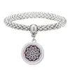 Pulsera Vibratoria de Acero Inoxidable para Aromaterapia Repelente de Mosquitos Árbol de la Vida Caja de Perfume con Aceite Esencial Pulsera Magnético-estrictiva para Parejas