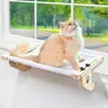 Hamaca de Gato de Madera para Balcón, Ventana, Montada en la Pared, Nido de Gato Desmontable y Lavable, Cama Colgante para Gato, Alfombrilla para Gato, Nido de Gato de Madera Maciza para Mascotas, Cuatro Estaciones