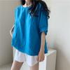 Blusas Pxt de Algodão e Linho para Mulheres, Estilo Coreano de Verão, Camisas de Linho Largas que Cobrem a Barriga, Camisas de Design de Nicho