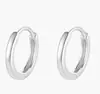Aretes de Aro Lisos S999 de Plata Pura para Mujer, Aros Simples que No Necesitan Quitarse para Dormir, Pinzas para Orejas Amigables con la Piel, Aretes de Plata Pura para el Día a Día