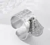 Anillo de Moda Transfronterizo Europeo y Americano para Pareja Anillo de Acero Inoxidable 18K Diseño Suelto Anillo Versátil para Mujer Joyería Regalo