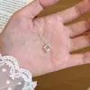 Colar de aço titânio com pingente de gota d'água em zircônia brilhante, design único, acessório de corrente para clavícula requintado, tendência para mulheres
