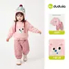 Novedad 10% de descuentoConjunto de Forro Polar Infantil Dudu Otoño Ropa Cálida para Niños Conjunto de Otoño Conjunto de Dos Piezas para Niñas
