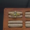 Anillo Popular Retro Estilo Palacio Lujo Ligero Verde Oliva Piedra Preciosa Circonita Ajustable de Xiaohongshu, Anillo Apilable Exquisito y Versátil