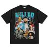 Camiseta de Manga Curta Estampada Hip-hop Retrô Transfronteiriça Mike Miller MacMiller Moletom com Capuz Gola Redonda Versátil High Street