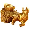 Elefante de Latão Puxando um Carrinho Taça de Tesouro Ornamento para Casa e Loja, Estatueta de Animal para Atrair Riqueza, Artesanato Decorativo Estilo Chinês