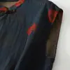 Fotos reales del producto: Nuevo chaleco retro estilo chino con botones decorativos, sin mangas de algodón estampado de doble capa para mujer, ropa casual