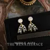 Brincos Vintage de Luxo Leve com Laço de Zircônia e Fita de Bolinhas Niche Retro Luxo Leve Brincos de Alta Qualidade para Mulheres