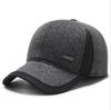 Gorra de béisbol de invierno para hombre de mediana edad, cálida, para anciano, a prueba de viento, con protección para los oídos, de lana y algodón