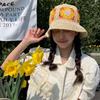 Sombrero de Paja de Ganchillo con Diseño de Flores Pastorales para Mujer, Sombrero de Sol de Verano para Playa, Protector Solar, Sombrero de Sol Calado Transpirable, Sombrero de Pescador