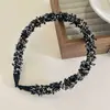 Diadema Tejida de Ola para Mujer 2024 Diadema Antideslizante para Lavarse la Cara, Pinza para el Cabello, Tocado, Navidad Parte Superior Cranial Alta Esponjosa Antideslizante