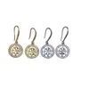 Moda, joyería hecha a mano, DIY, aretes de perlas, accesorios de ganchos para orejas vacíos, redondos simples con microincrustaciones de circonita, venta al por mayor transfronteriza