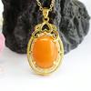 Collar con Colgante de Huevo de Paloma de Cera de Abeja Vieja Natural para Mujer, Dropshipping de Transmisión en Vivo de Fábrica de Ámbar Ruso S2120508