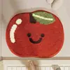 Alfombra de Piso de Imitación Cachemir con Dibujos de Frutas para Dormitorio, Alfombra de Mesita de Noche, Alfombra de Piso Absorbente de Agua y Antideslizante para Baño, Alfombra de Piso Resistente al Desgaste y Fácil de Cuidar