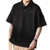 Camisa polo para hombre estilo retro americano, estilo simple de verano, ropa para hombre de alta resistencia, corte holgado, camiseta de manga corta para hombre talla grande, camisa polo