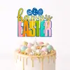 Toppers Decorativos para Bolo de Páscoa Mais Vendidos Transfronteiriços, Ovos Coloridos, Inserções com Letras de Coelho, Decorações, Suprimentos para Festa Fabricante