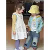 Uau, suéter infantil, coleção de outono, cardigã de tricô listrado para meninos e meninas, peça externa casual de tricô para bebês e crianças pequenas, transfronteiriço