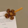 Elegante pinza para el pelo floral con estampado de leopardo para mujer, con un aire Maillard, pinza de cocodrilo estilo coreano, pasador, accesorio para el pelo de otoño e invierno