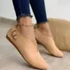 2023 Transfronterizo Amazon Estilo Europeo y Americano Hebilla Nueva Cuello en V Zapatos Casuales de Moda Tallas Grandes 35-43 Comercio Exterior Zapatos para Mujer