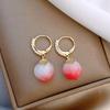 Pendientes coreanos de flores frescas y coloridas para mujer, modernos, ligeros, de lujo, con perlas de amor y dulces.