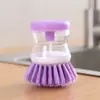 Escova de Limpeza Automática para Panelas com Dispenser de Líquido para Cozinha Doméstica, Escova de Lavar Louça Multifuncional Não Danificante com Cerdas Macias