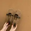 Zapatos cálidos y peludos para mujer, nuevos mocasines de corte bajo con tacón bajo y una sola tira para otoño e invierno 2025