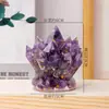 Grava de Cristal Natural Pegamento Racimo de Cristal Adornos Artesanías de Cristal Joyería Soporte de Desmagnetización Decoración de Escritorio para el Hogar