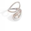 Anillo geométrico de acero inoxidable transfronterizo viento hip-hop plata no se desvanece exagerado viento INS anillo abierto