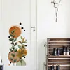 Brup Pegatinas de Pared de Planta Acuarela Estilo Wabi-Sabi Estilo Geométrico Minimalista Pegatinas Decorativas para Embellecimiento de Paredes del Hogar Hs5420E
