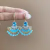 Pendientes de gota con incrustaciones de diamantes transfronterizos europeos y americanos, pendientes de lujo de alta gama, accesorios para orejas de moda de nicho, venta al por mayor desde fabricante de Yiwu